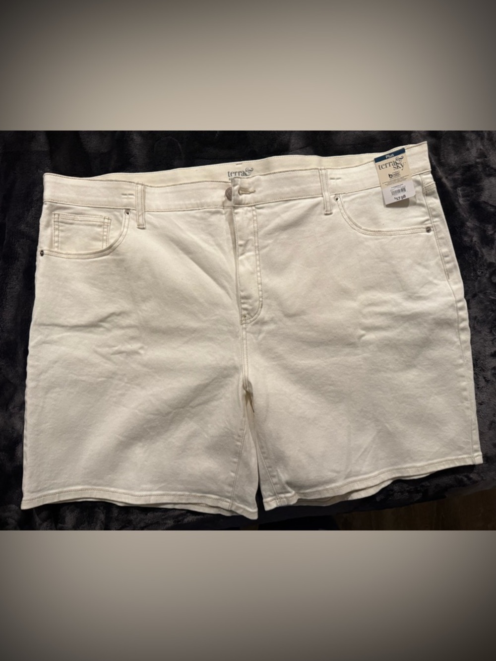 High-Rise Denim Bermuda Shorts